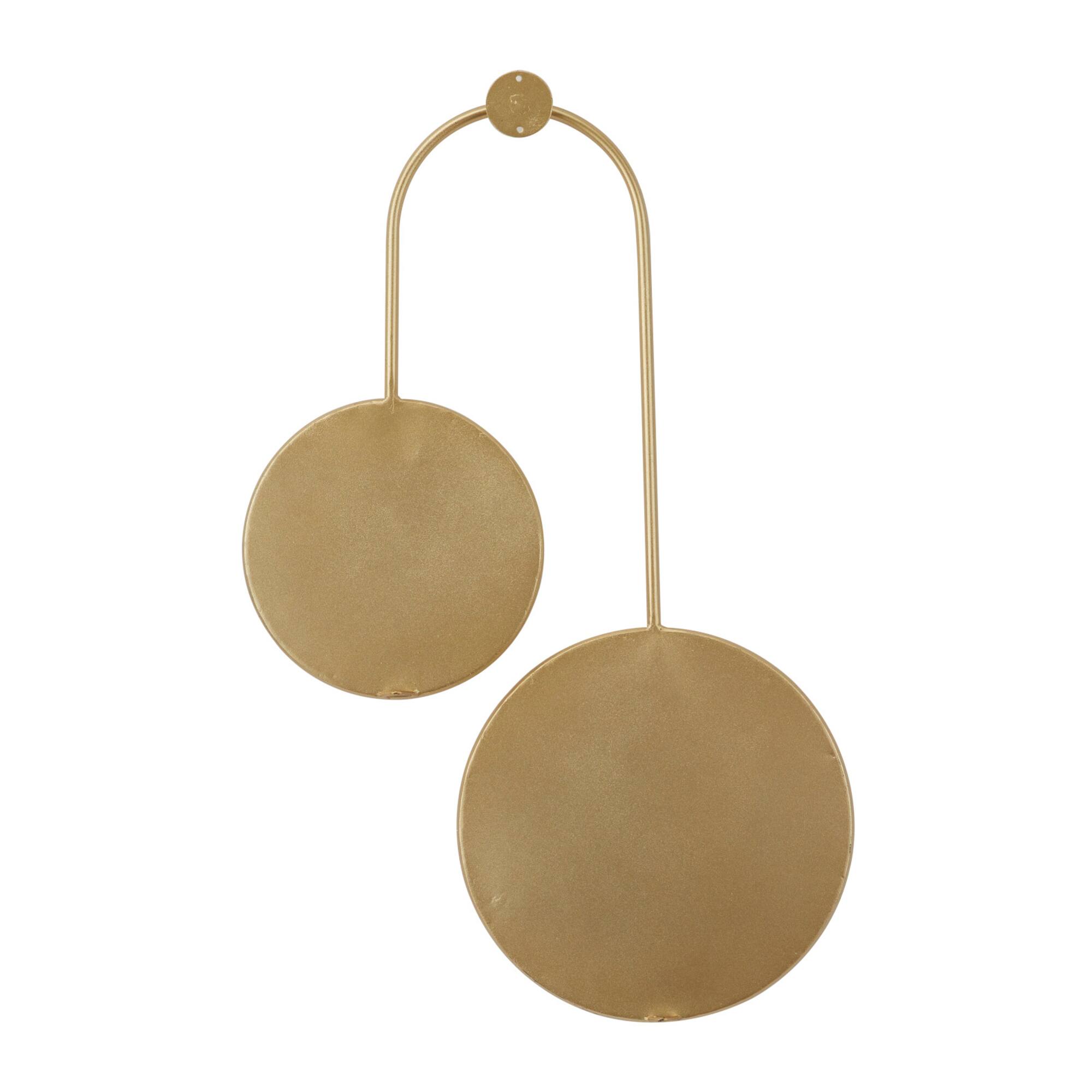 Gold Metal Modern Wall Mirror, Set of 28" x 18" x 1"